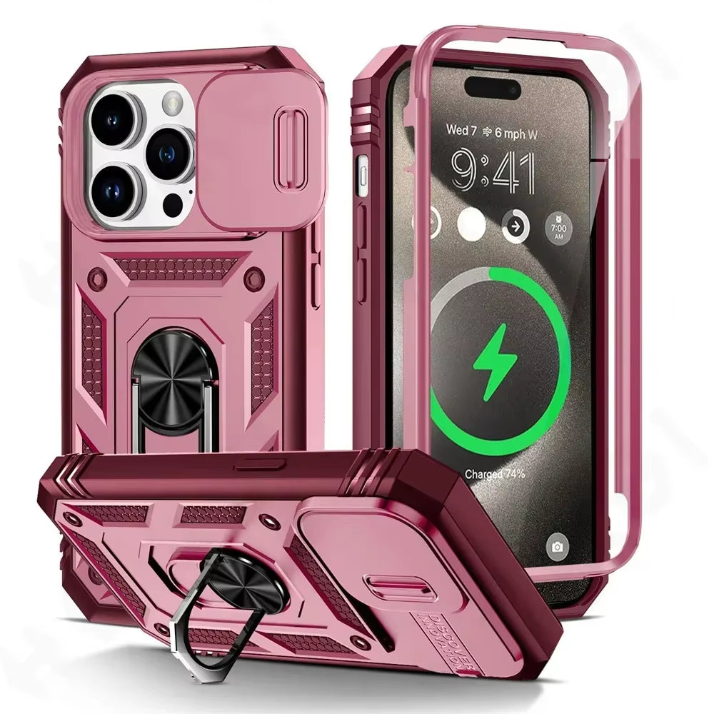 Heavy Duty iPhone Case 360° Kickstand & Camera Protection