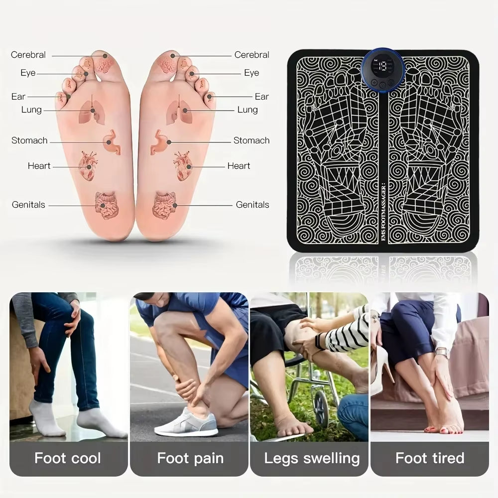 Rechargeable Foot Massage Pad – EMS Mat for Relaxation & Muscle