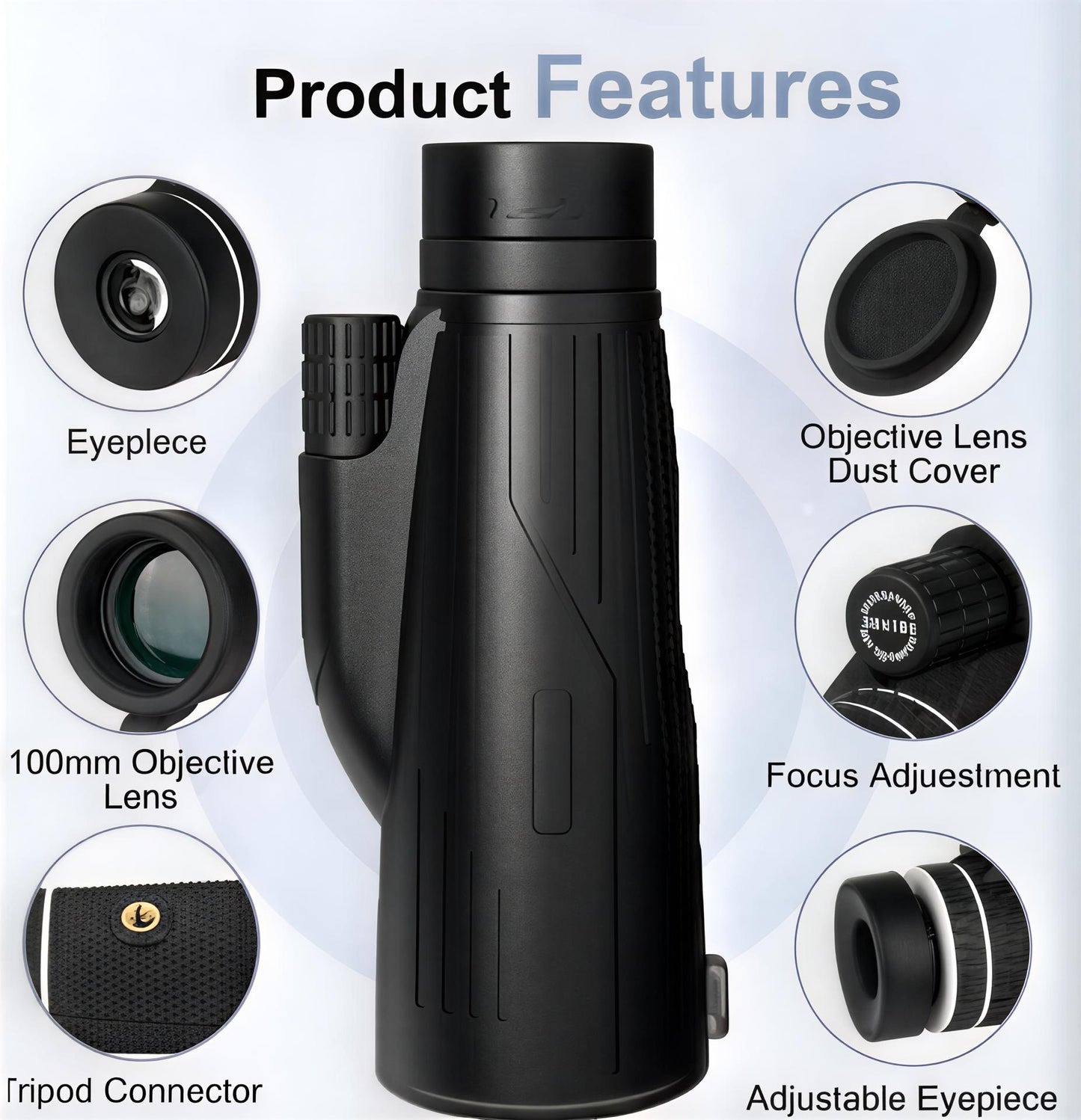 HD 12x50 Monocular Telescope – Handheld Portable