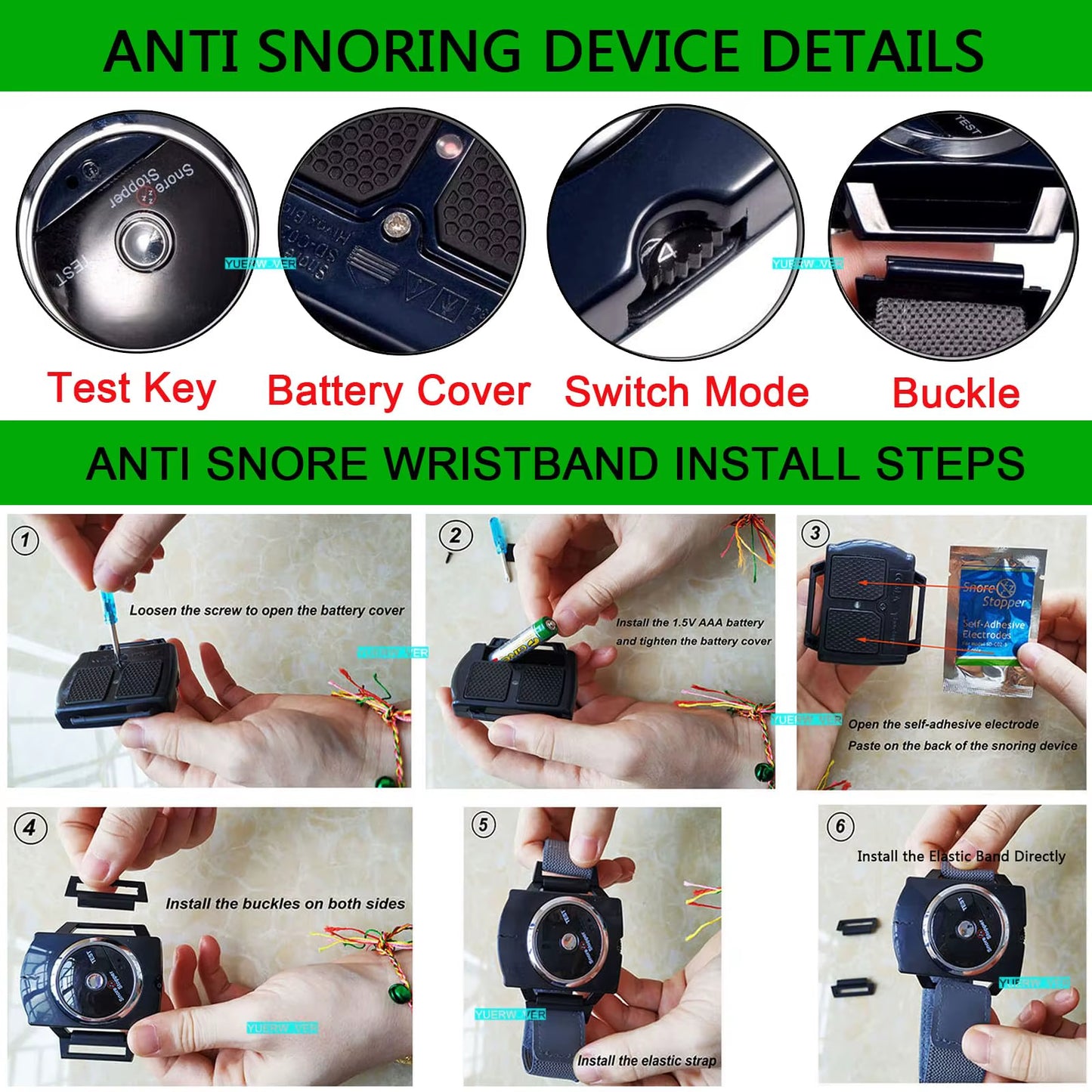 Anti-Snoring Wristband – Smart Electronic Sleep Guard