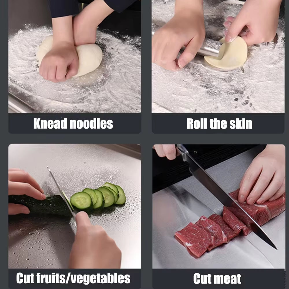 L-Shaped Chopping Board – Double-Sided Stainless Steel